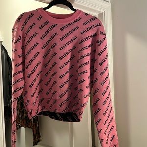 Large, Balenciaga Sweatshirt, Pink, And Black